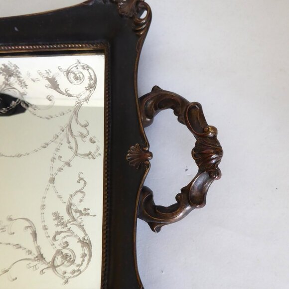 NEW 22” GOTHIC VANITY MIRRORED TRAY WITH HANDLES - Picture 8 of 15